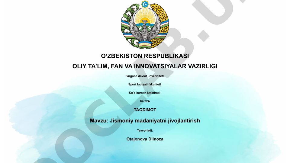 Jismoniy madaniyatni jivojlantirish