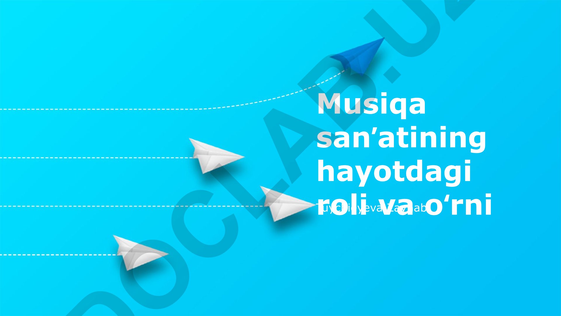 Musiqa sanʼatining hayotdagi roli va oʻrni