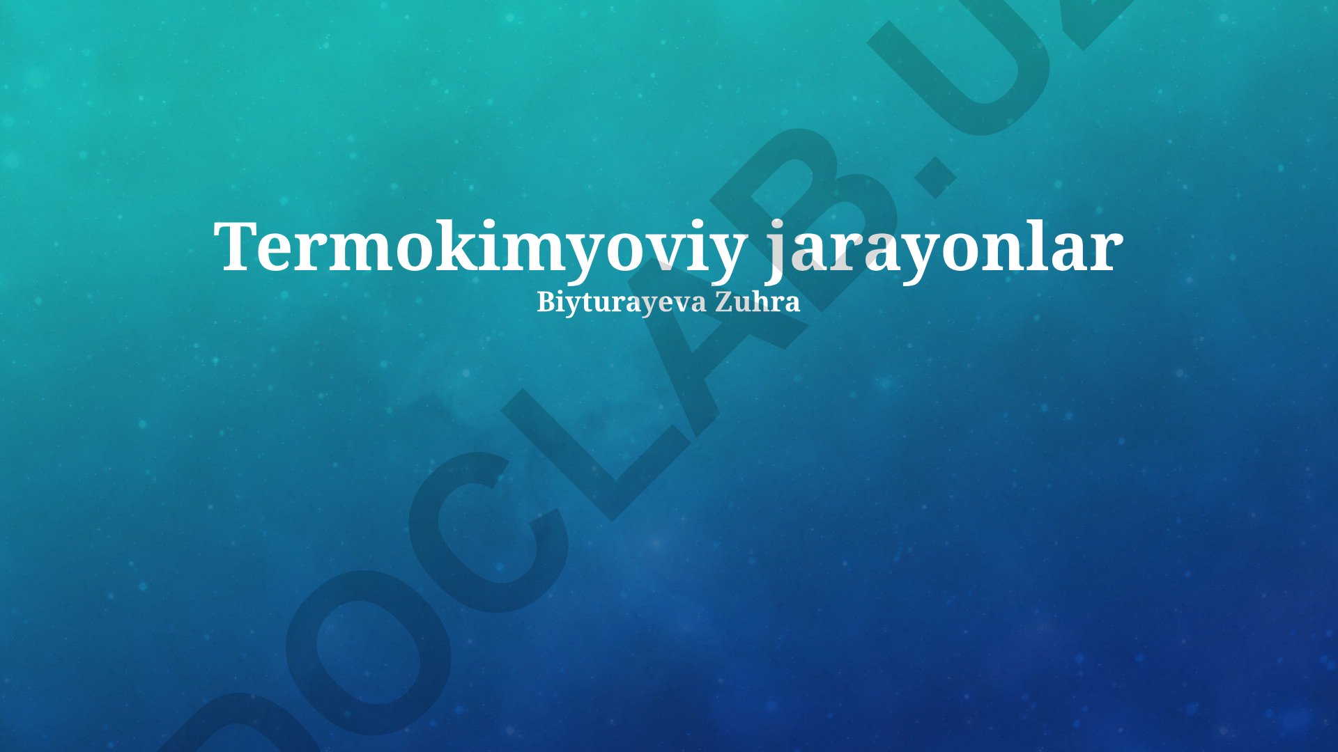 Termokimyoviy jarayonlar va Gess qonuni