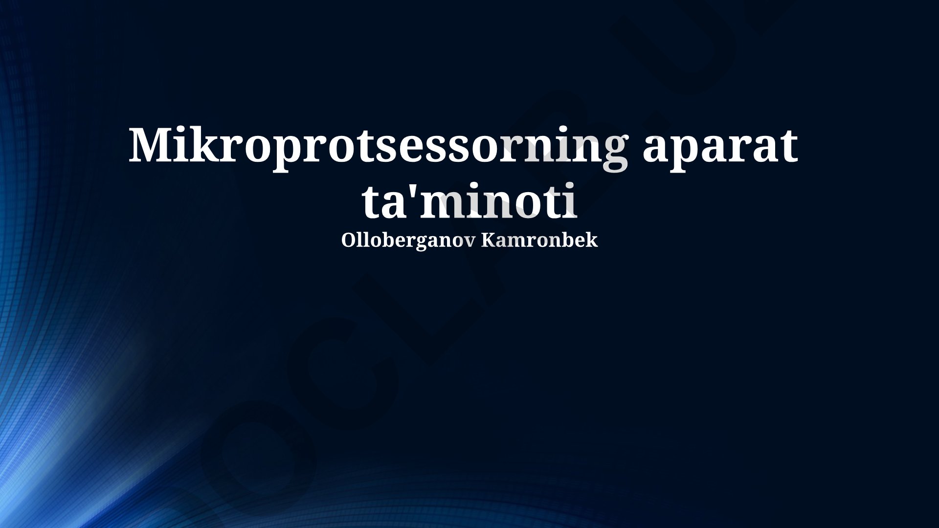 Mikroprotsessorning apparat ta'minoti