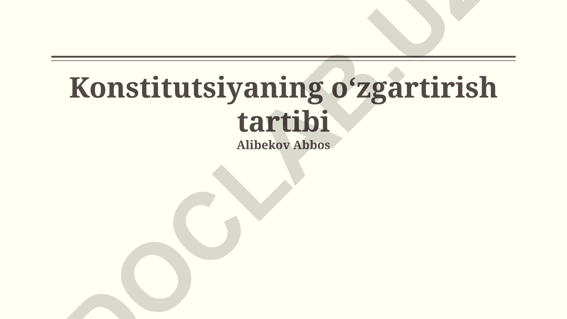 Konstitutsiyaga o'zgartish kiritish tartibi