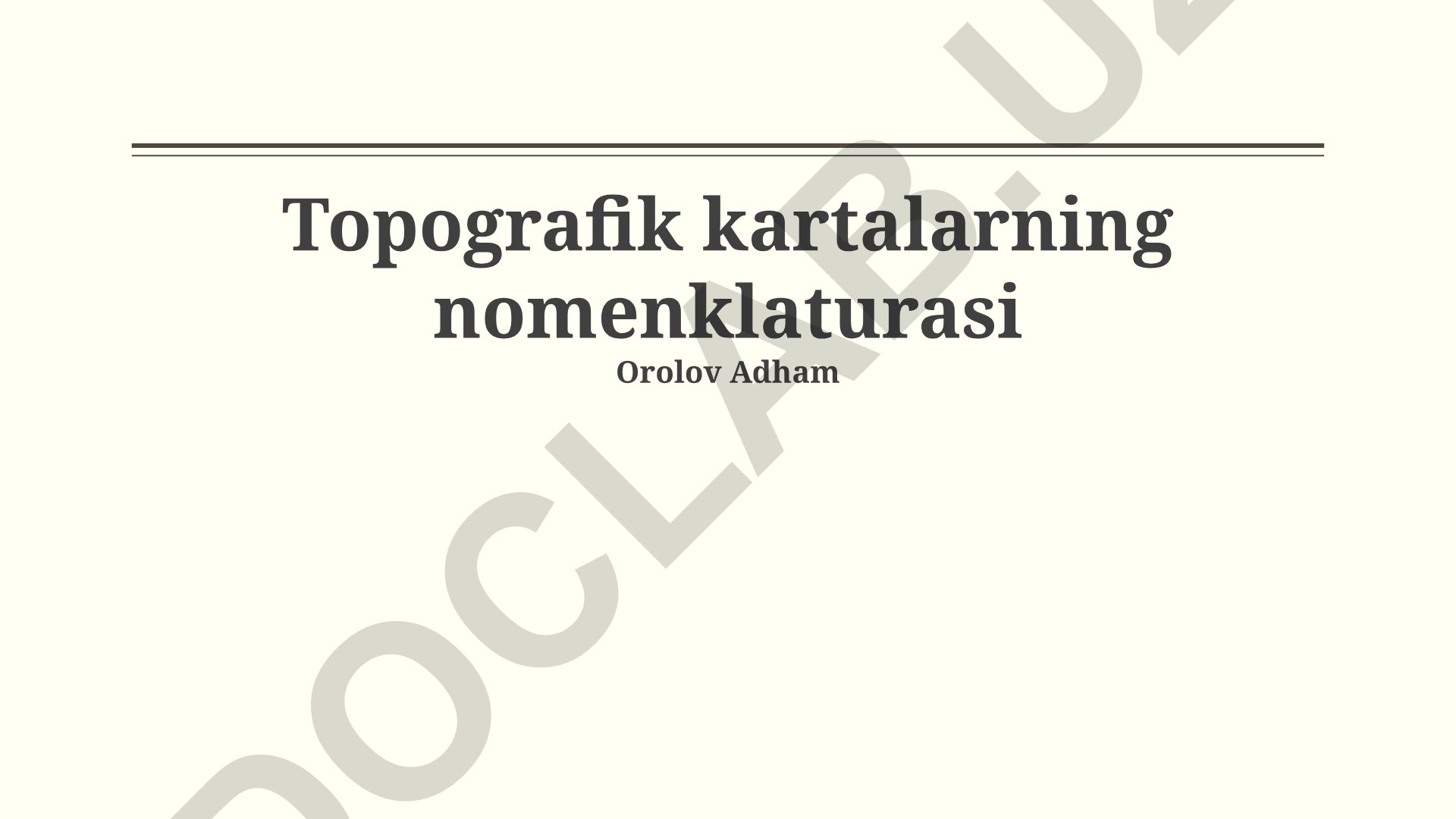 Topografik kartalarning nomenklaturasi
