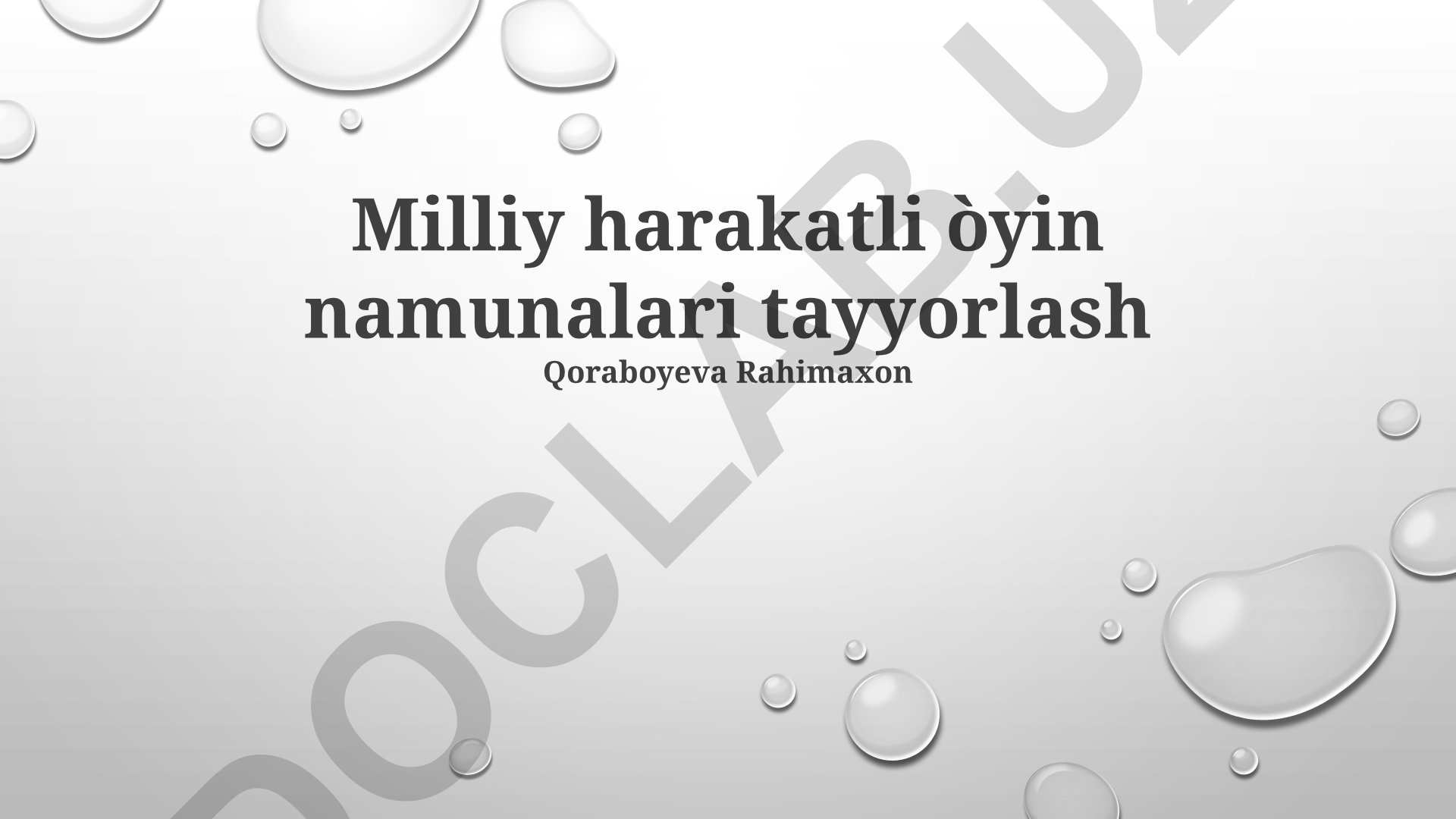 Milliy harakatli o'yinlar tayyorlash va xavfsizlik choralari