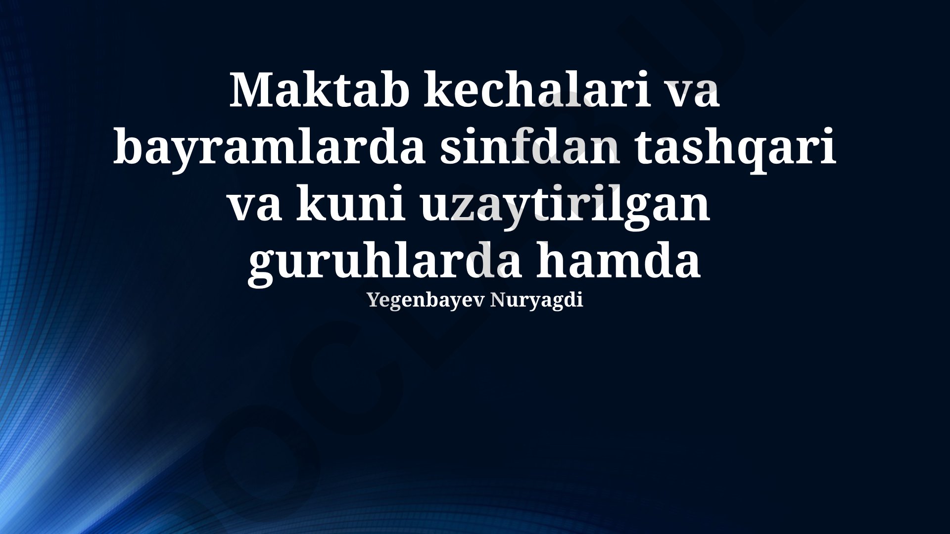 Kengaytirilgan kun guruhlarida ta'lim va tarbiya