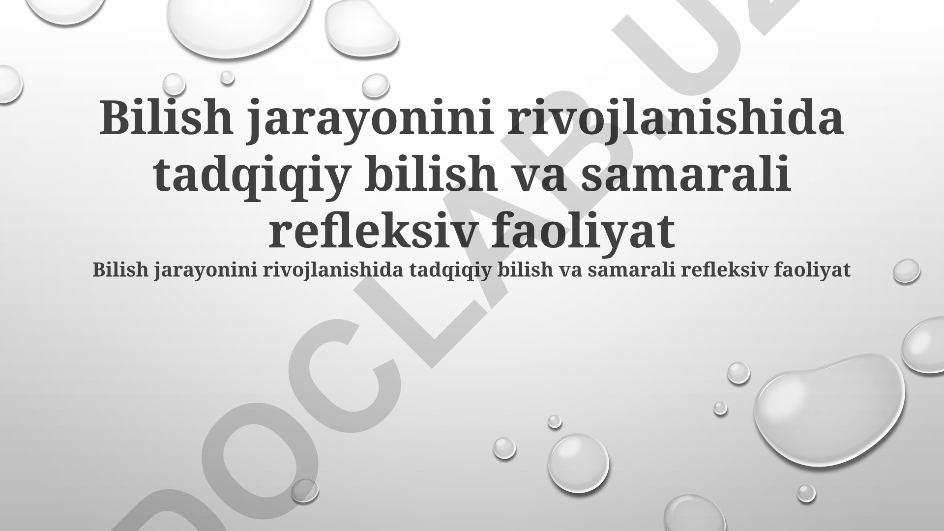 Tadqiqiy bilish va refleksiv faoliyatning kognitiv rivojlanishdagi roli