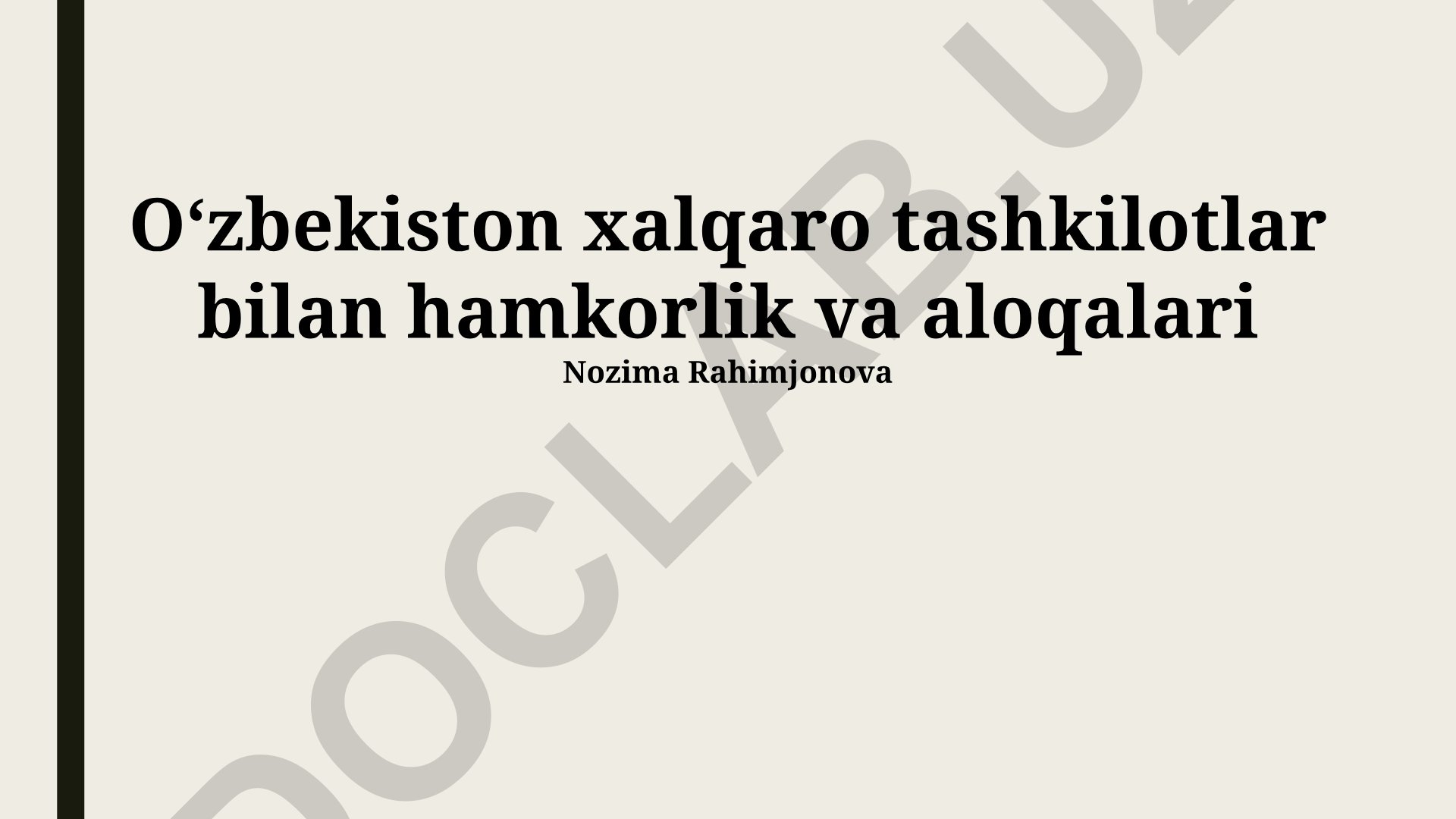 Oʻzbekiston xalqaro tashkilotlar bilan hamkorlik va aloqalari