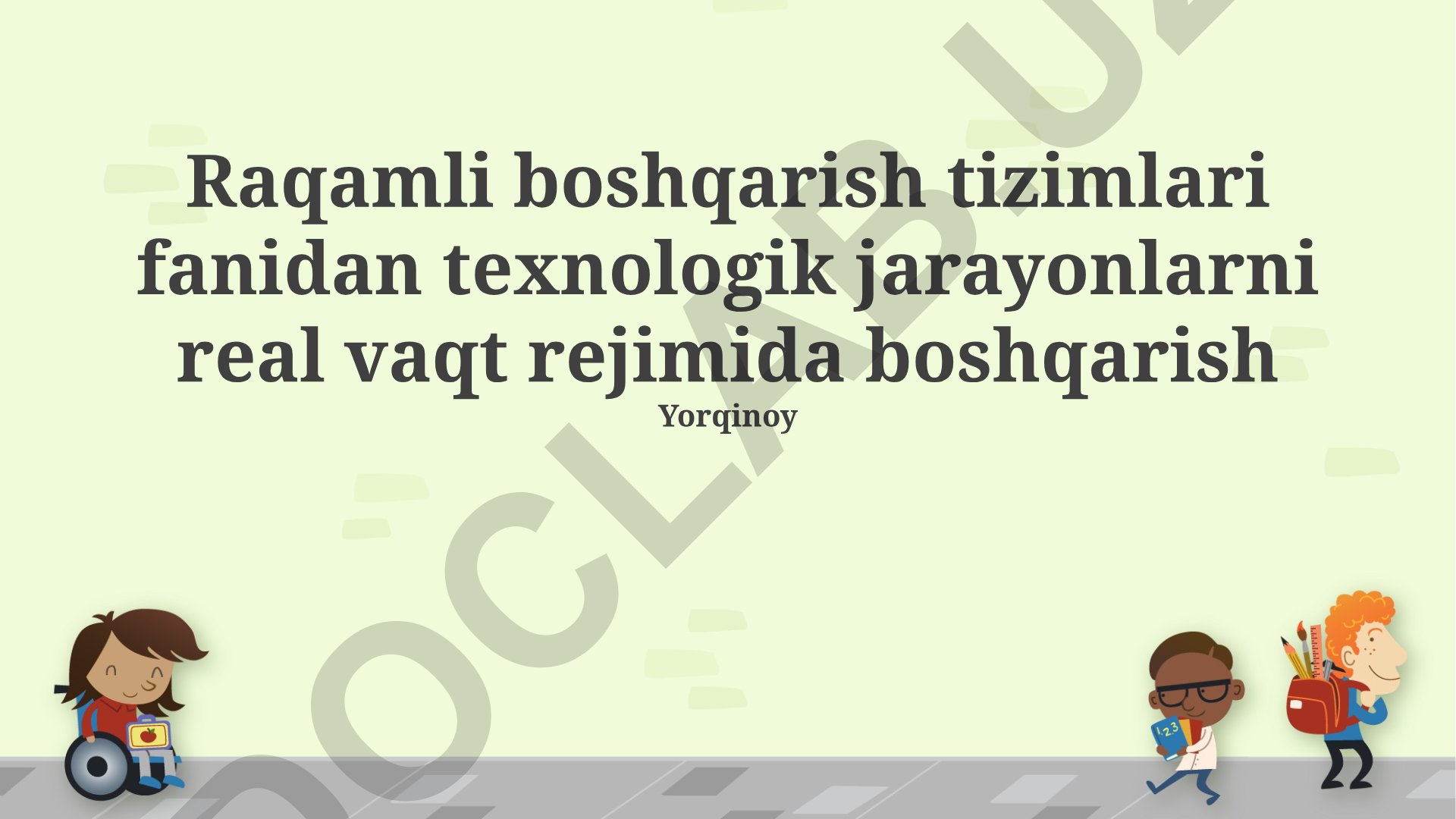 Raqamli boshqarish tizimlarida texnologik jarayonlarni real vaqtda boshqarish