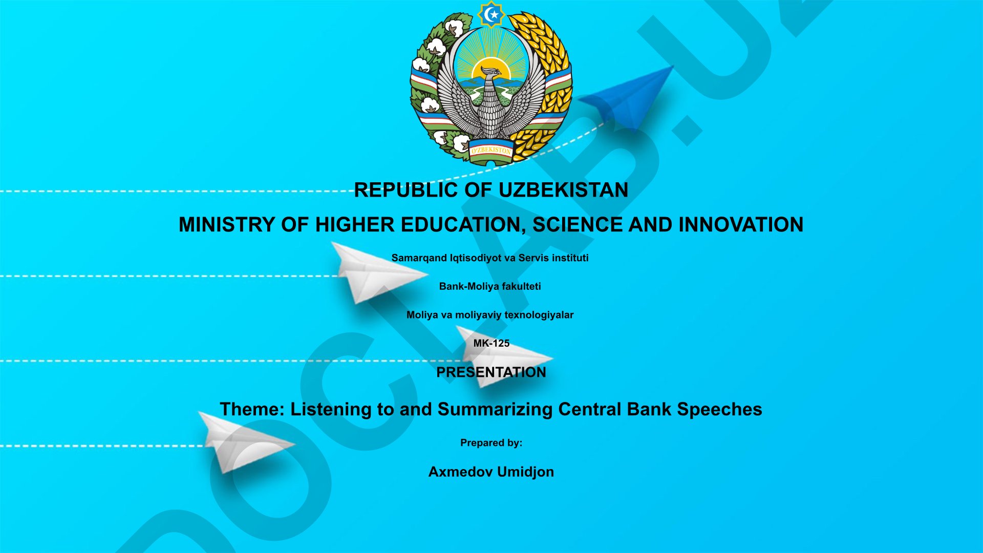 Listening to and Summarizing Central Bank Speeches