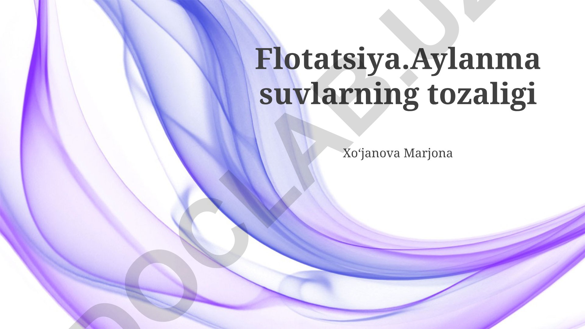 Flotatsiya uskunalari va suv tozalash texnologiyalari