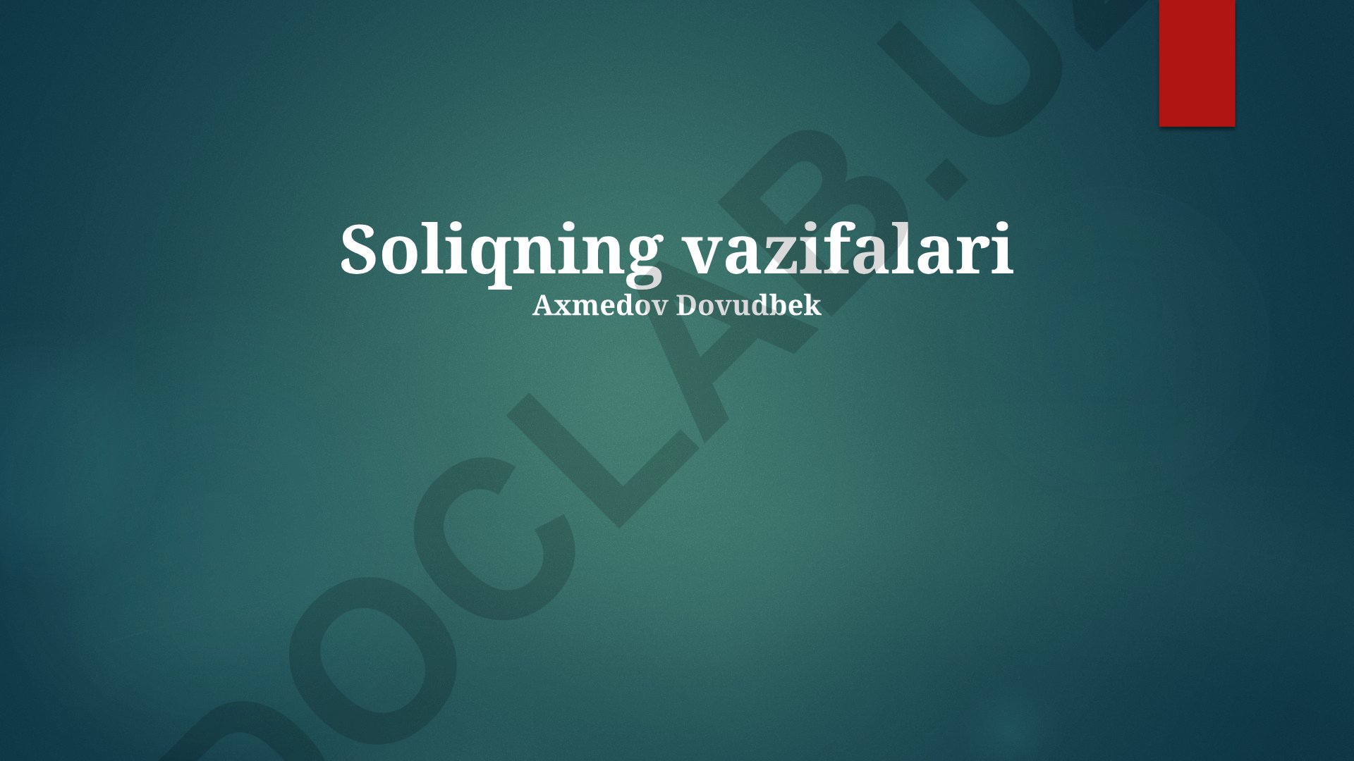Soliqning vazifalari va soliq qonunchiligi