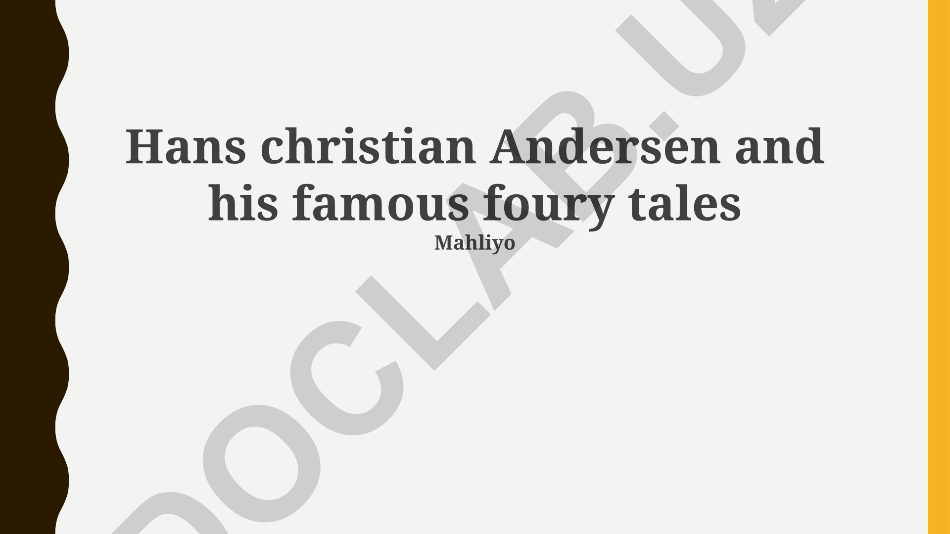 Hans Christian Andersen va uning mashhur ertaklari