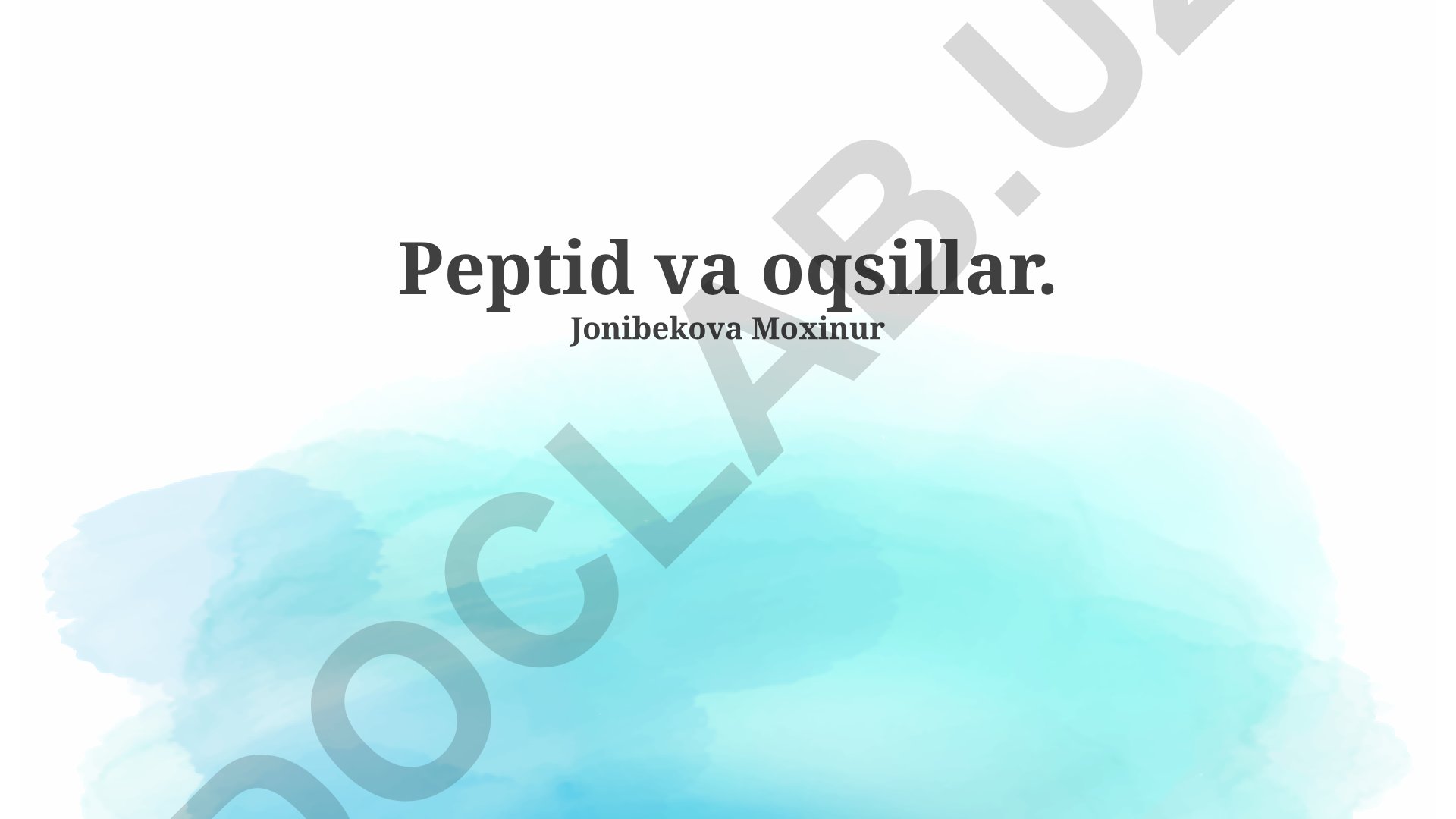 Peptidlar va oqsillar: tuzilishi, funksiyalari va asosiy tushunchalar