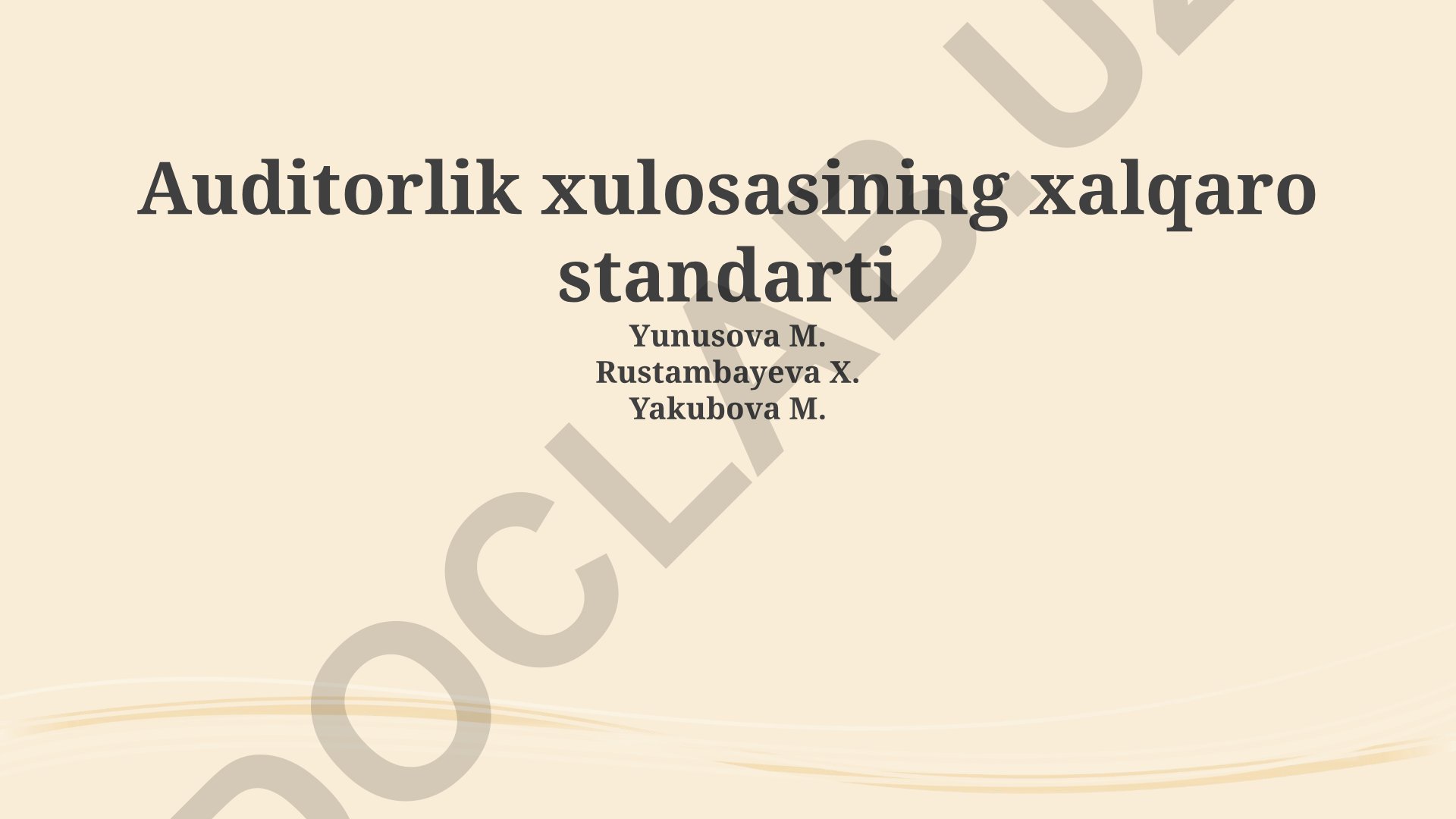 Auditorlik xulosasining xalqaro standarti