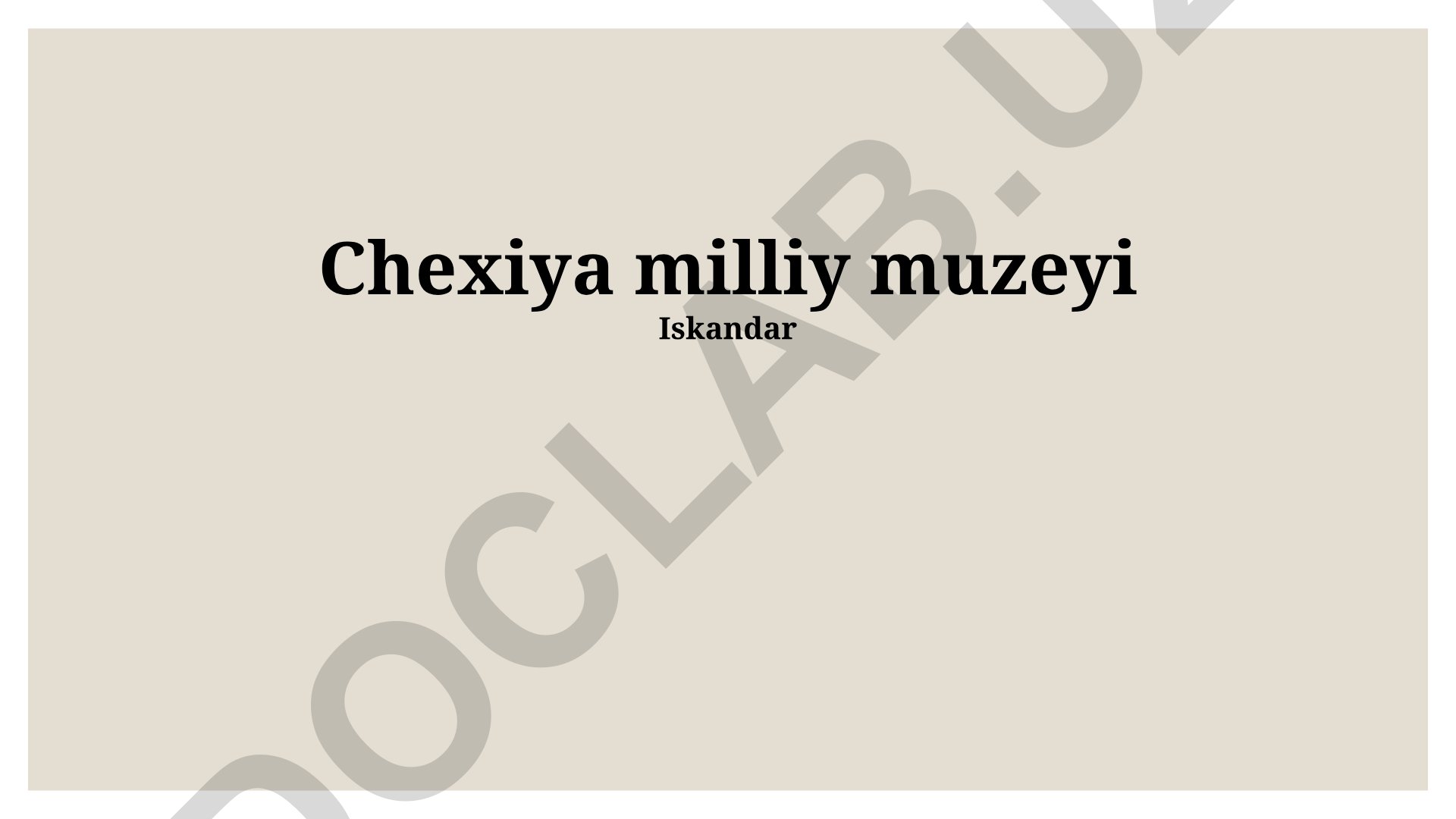Chexiya Milliy Muzeyi: Kolleksiyalar, Faoliyat va Tarixi