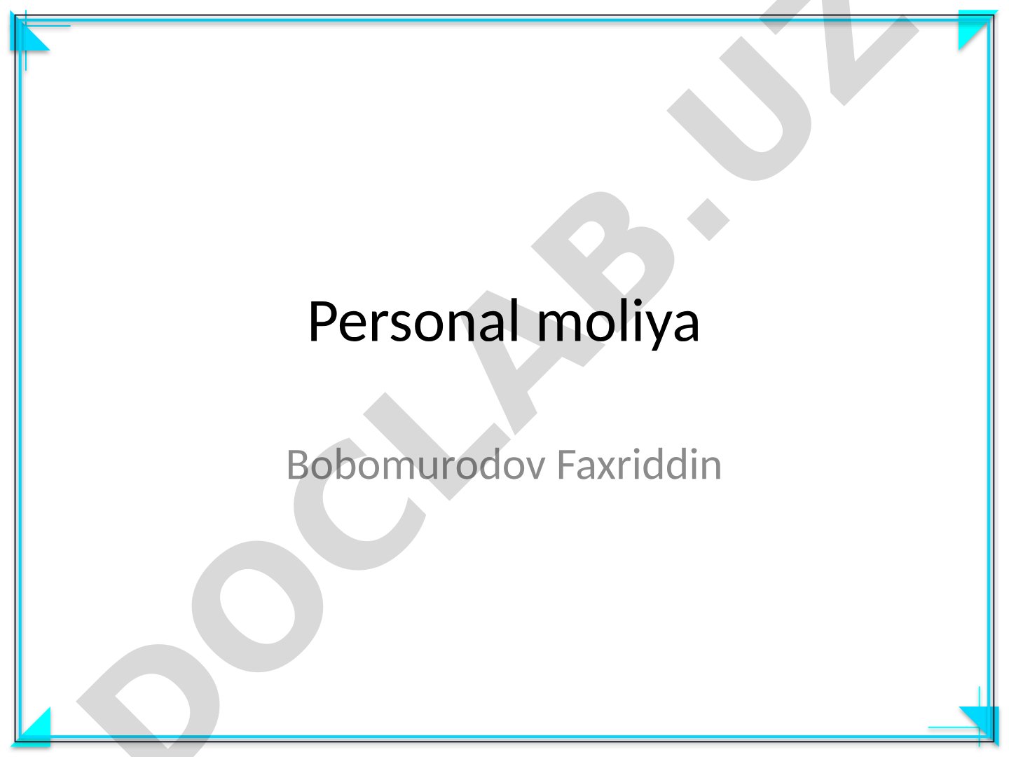 Shaxsiy moliya