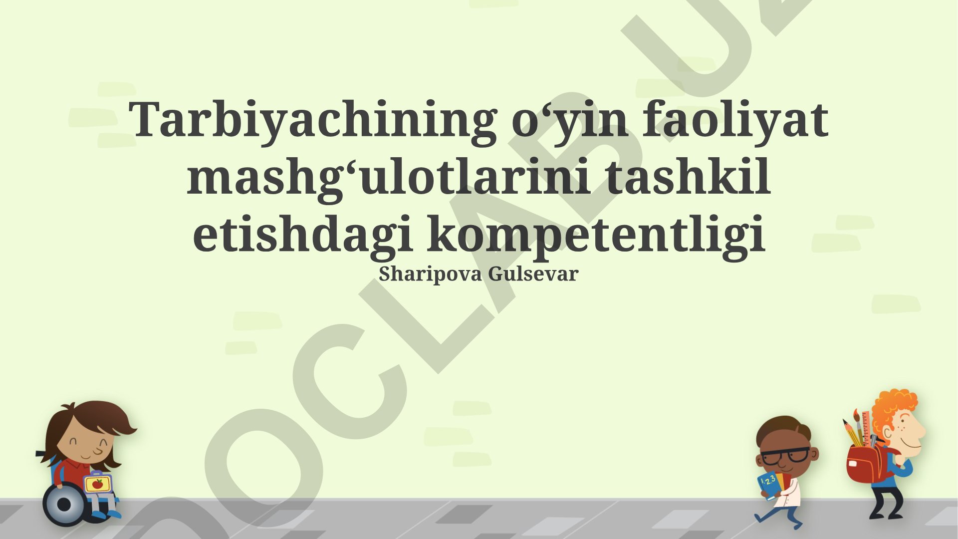 Tarbiyachining o'yin faoliyat mashg'ulotlarini tashkil etishdagi kompetentligi