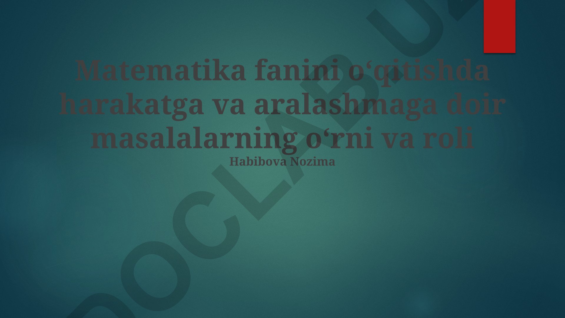 Matematika fanida harakat va aralashma masalalarini o'qitish
