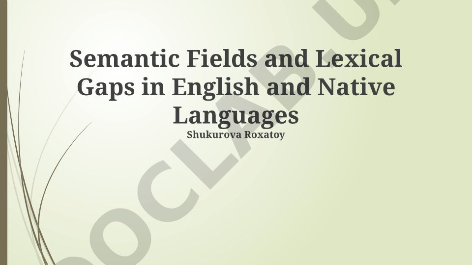 Semantic Fields and Lexical Gaps in English and Native Languages