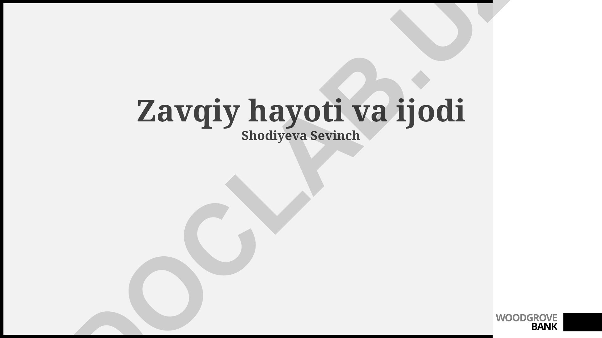 Zavqiyning hayoti va ijodi