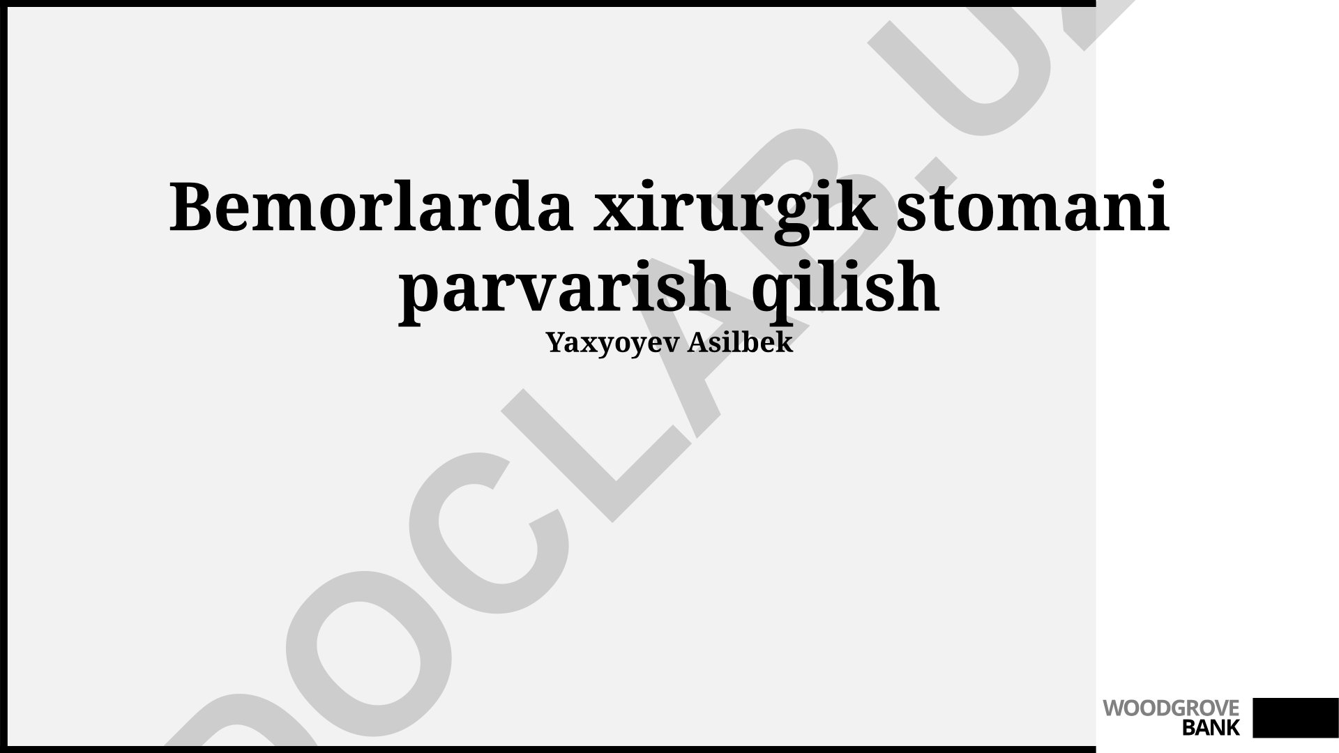 Bemorlarda xirurgik stomani parvarish qilish