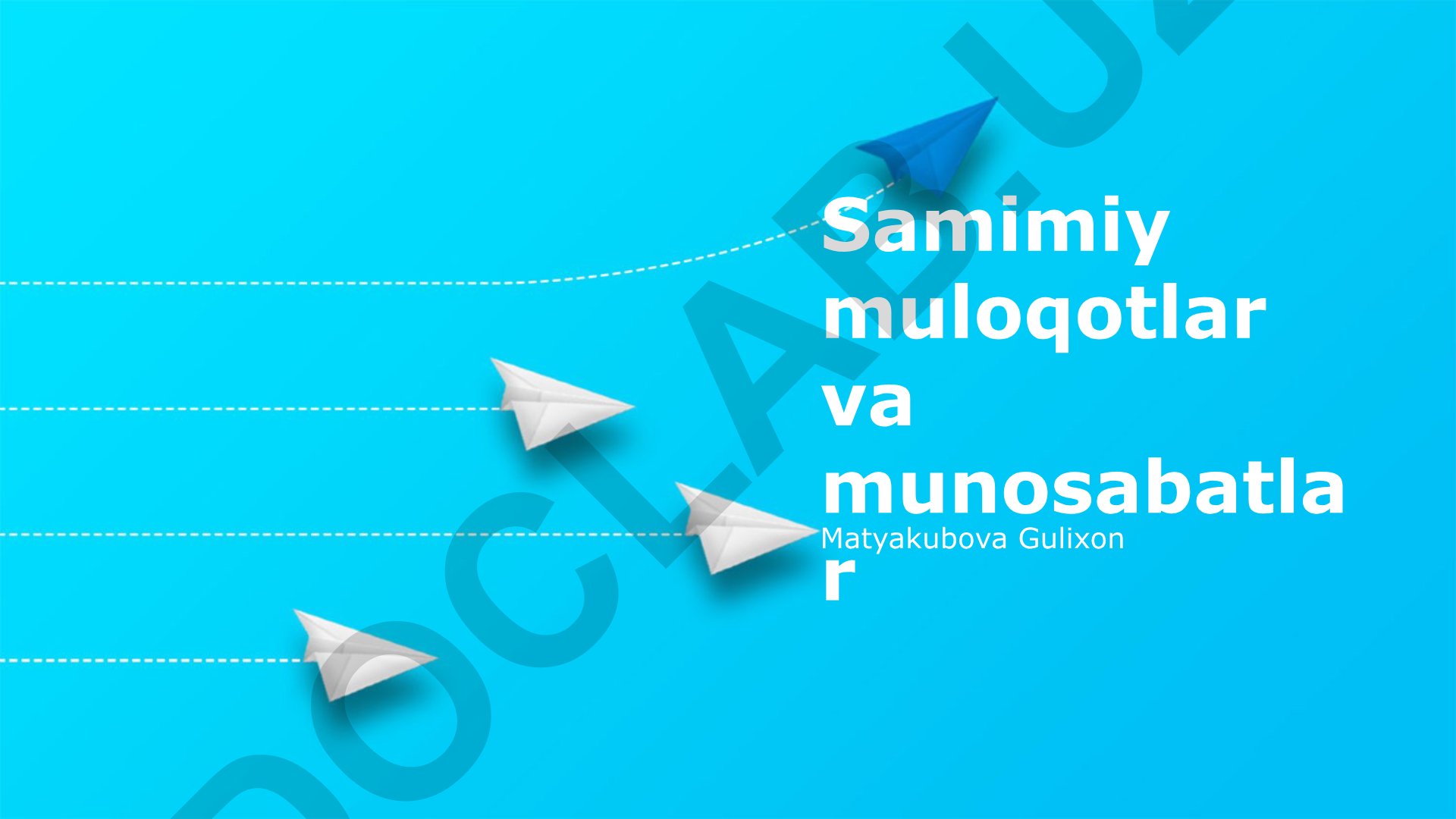Samimiy muloqotlar va munosabatlar