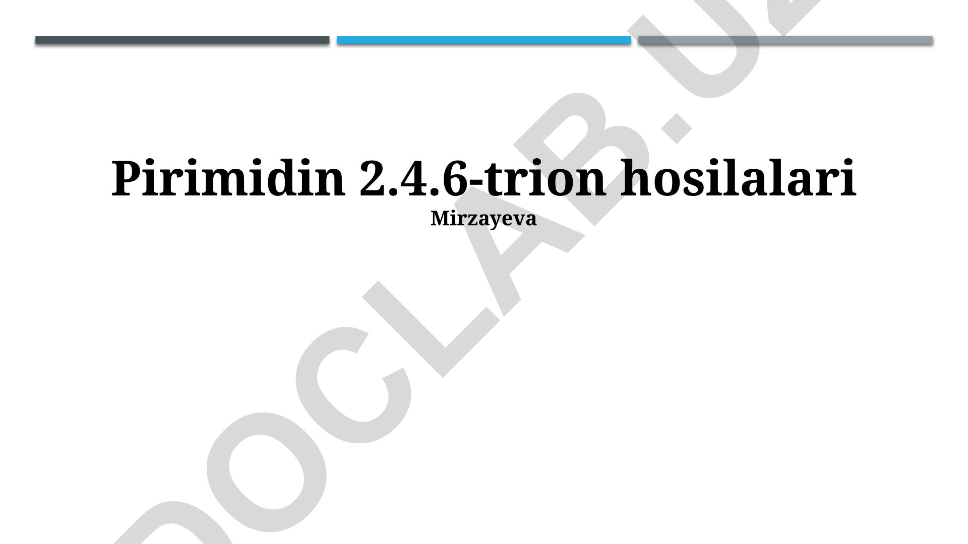 Pirimidin-2,4,6-trion hosilalarining sintezi, tuzilishi va xossalari