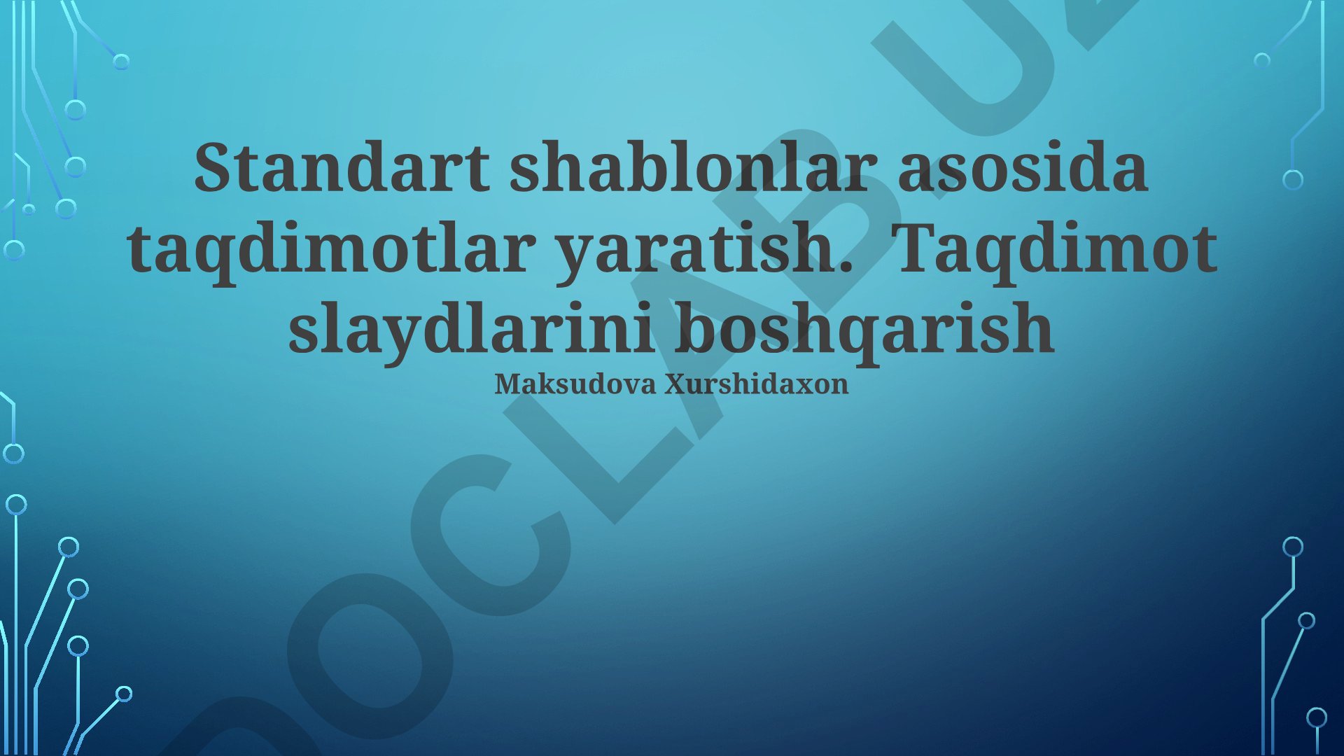 Taqdimot slaydlarini boshqarish va optimallashtirish