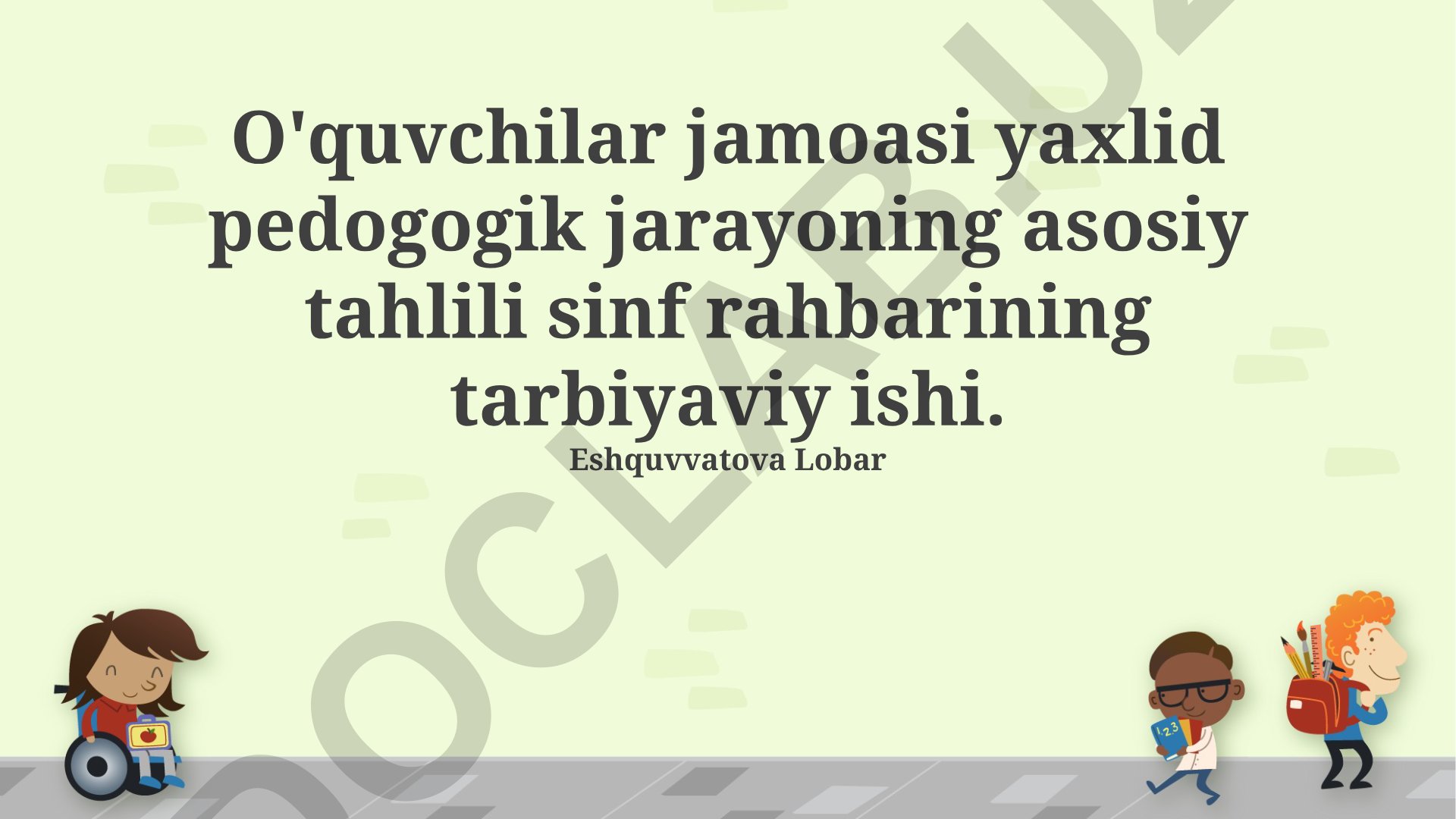 O'quvchilar jamoasi va pedagogik jarayon tahlili