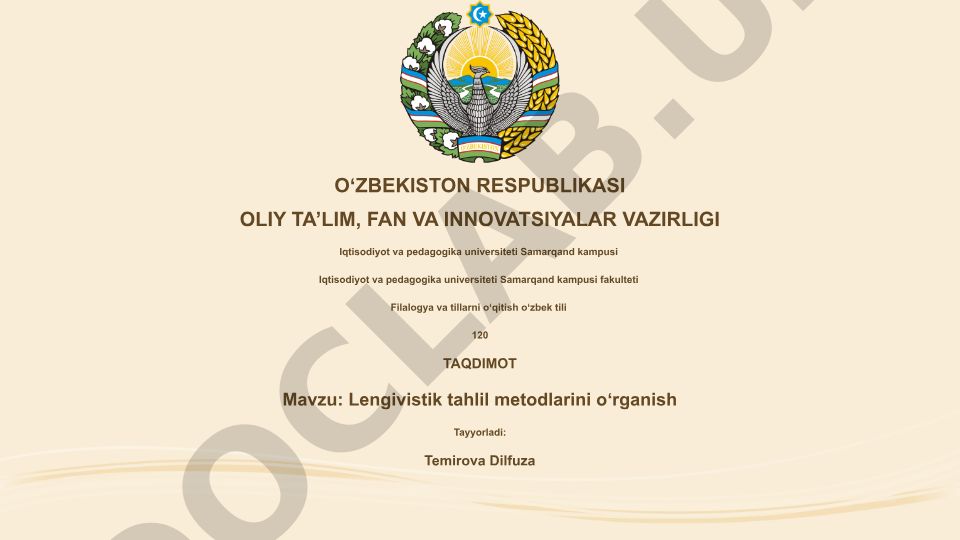 Lengivistik tahlil metodlarini oʻrganish