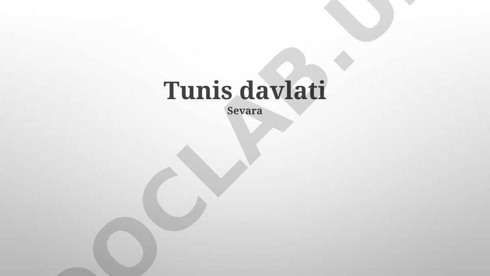 Tunis davlatining iqtisodiy, ijtimoiy va siyosiy holati
