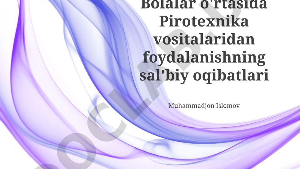 Bolalar o'rtasida pirotexnika vositalaridan foydalanishning sal'biy oqibatlari
