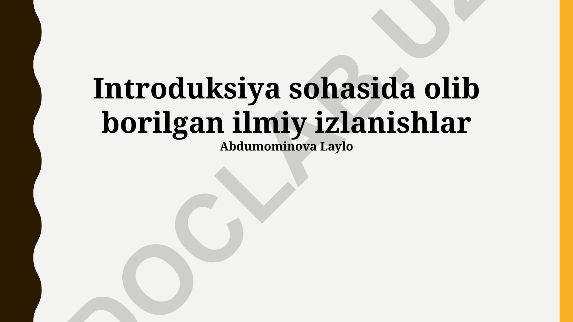 Introduksiya sohasidagi ilmiy izlanishlar va tajriba natijalari