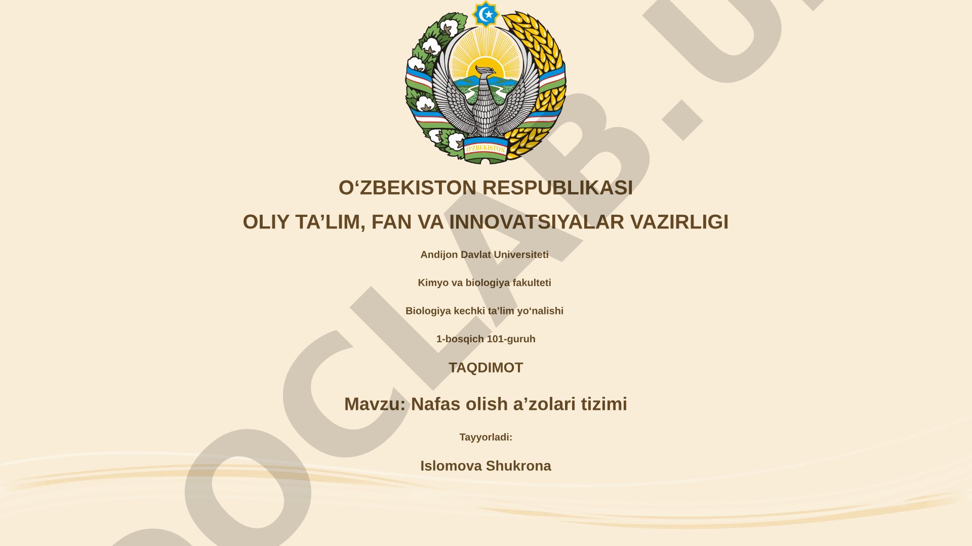 Nafas olish aʼzolari tizimi