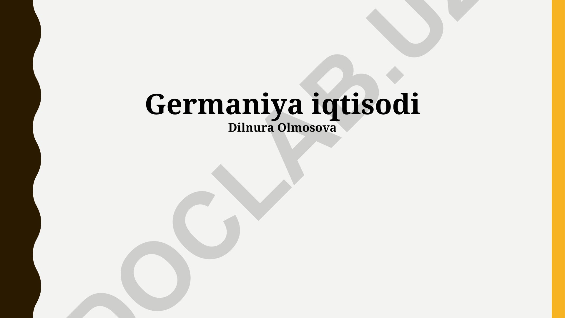 Germaniya iqtisodiyotining asosiy ko'rsatkichlari va rivojlanish tendentsiyalari