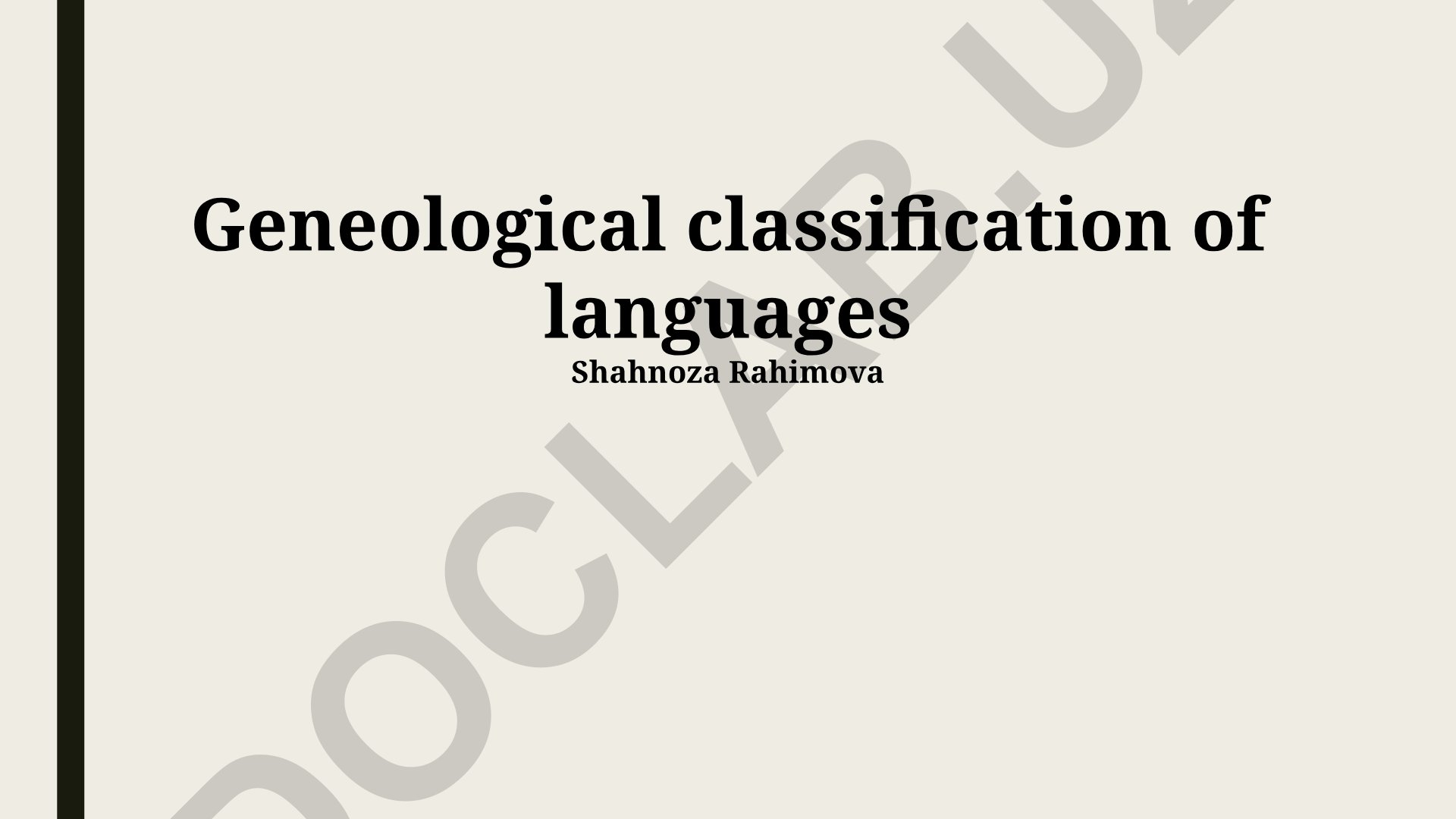Geneological classification of languages