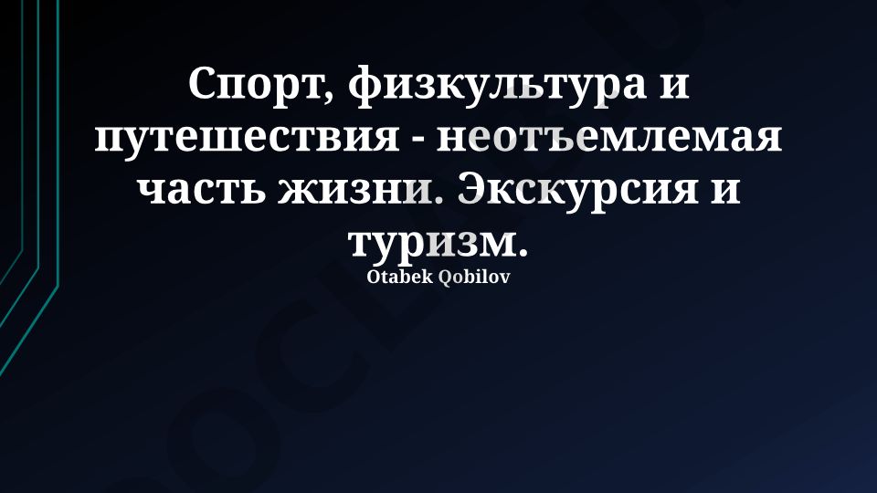 Спорт, физкультура и туризм: синергия развития и социальные аспекты