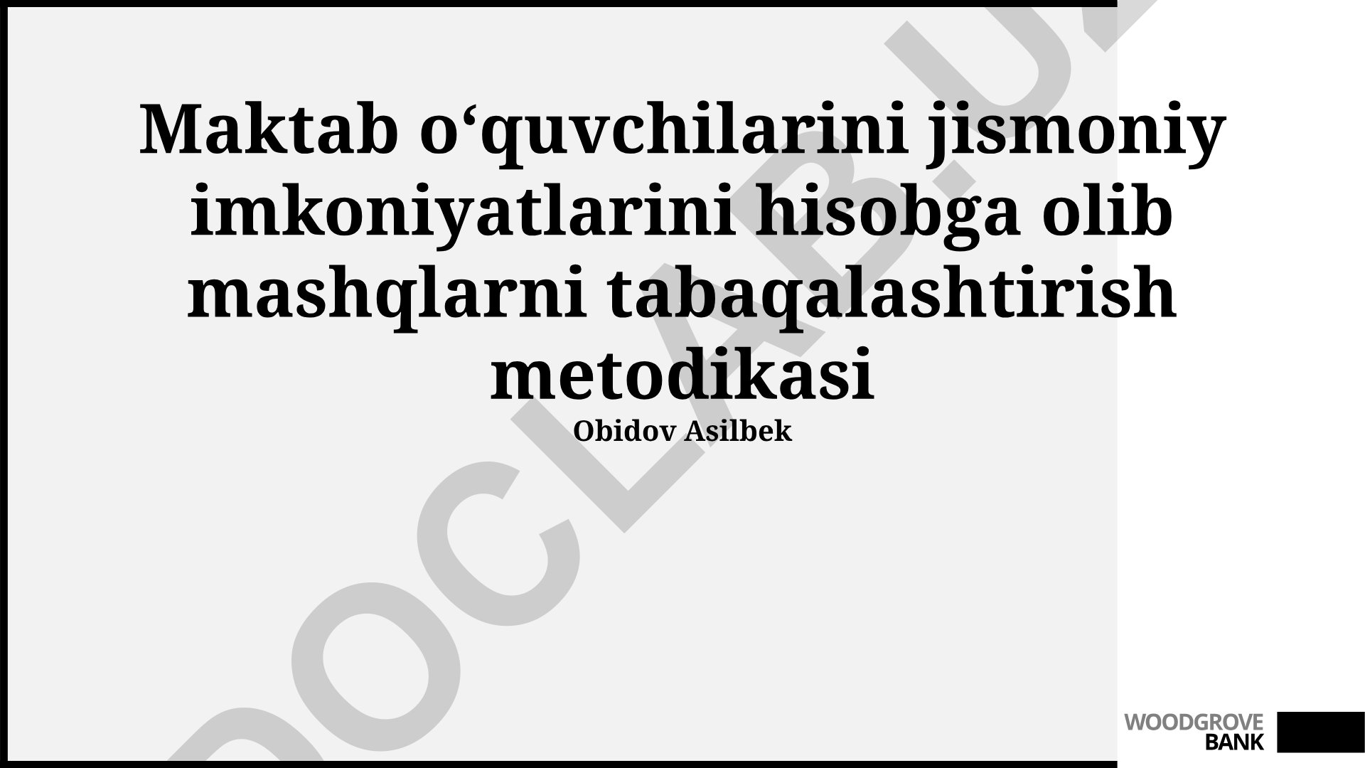 Maktab oʻquvchilarini jismoniy imkoniyatlarini hisobga olib mashqlarni tabaqalashtirish metodikasi