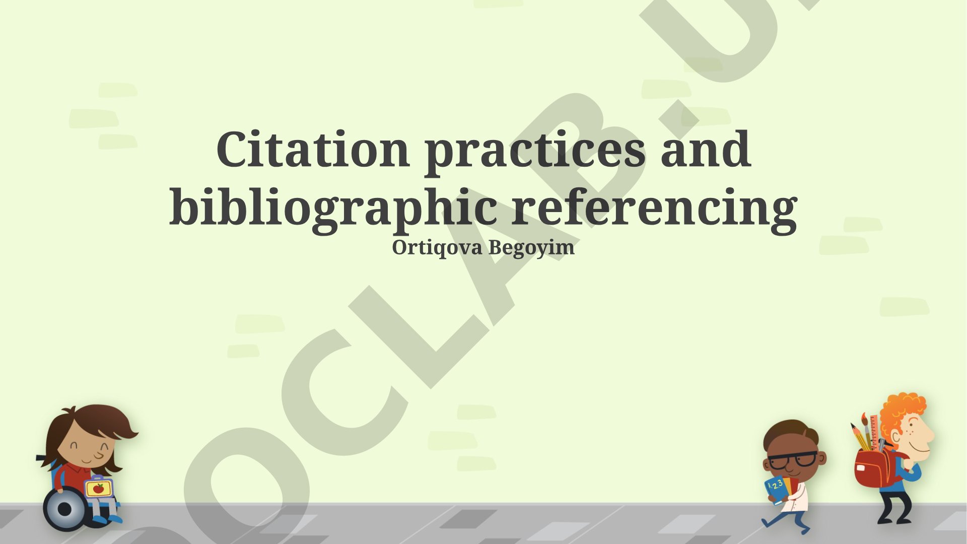 Citation practices and bibliographic referencing