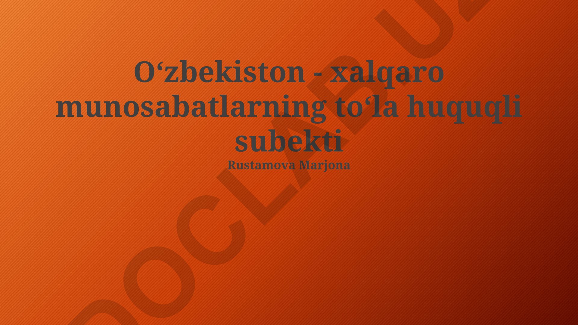 Oʻzbekistonning xalqaro munosabatlardagi oʻrni va geosiyosiy ahamiyati