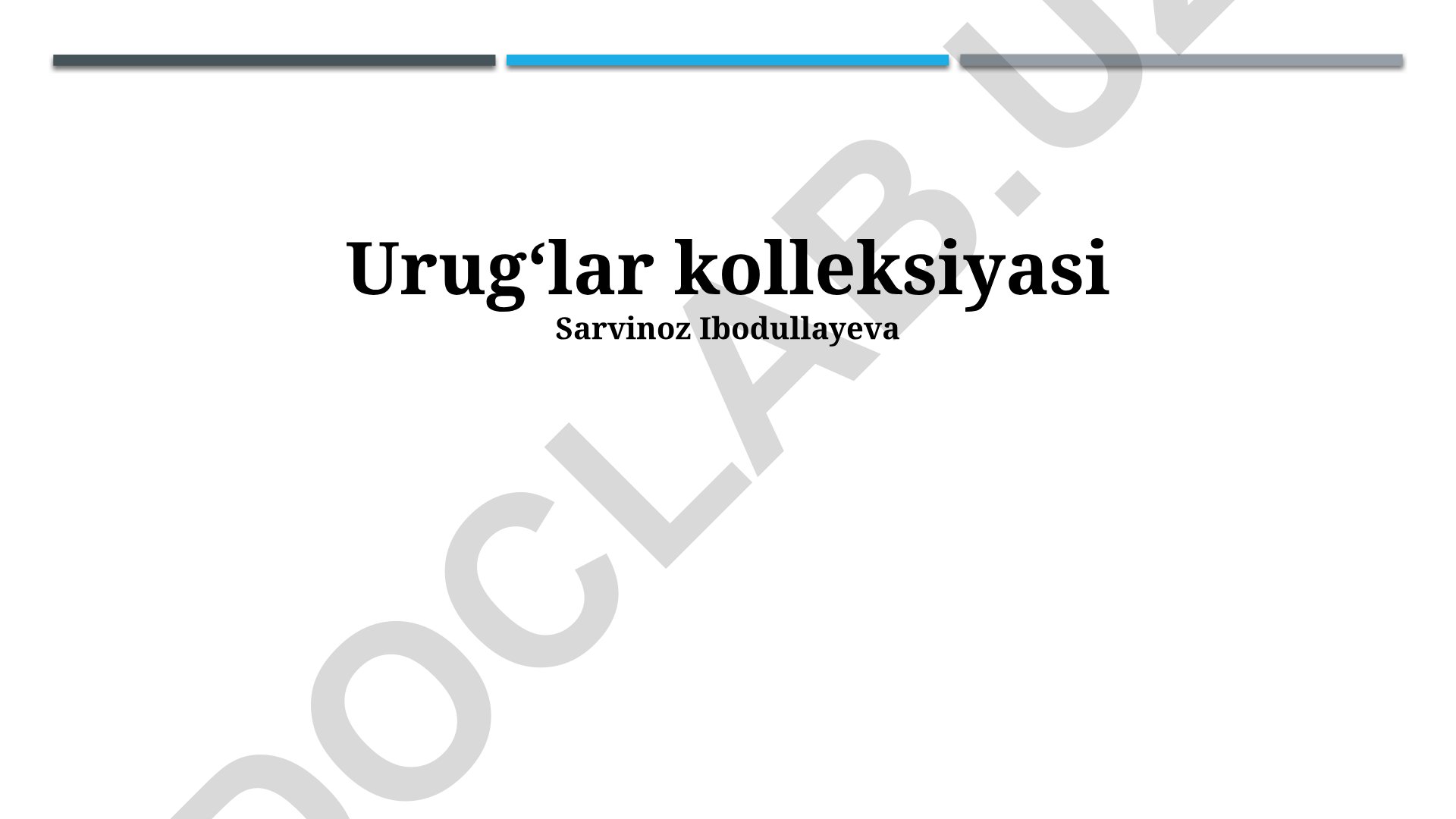 Urug' saqlash, qayta ishlash va yig'ish usullari