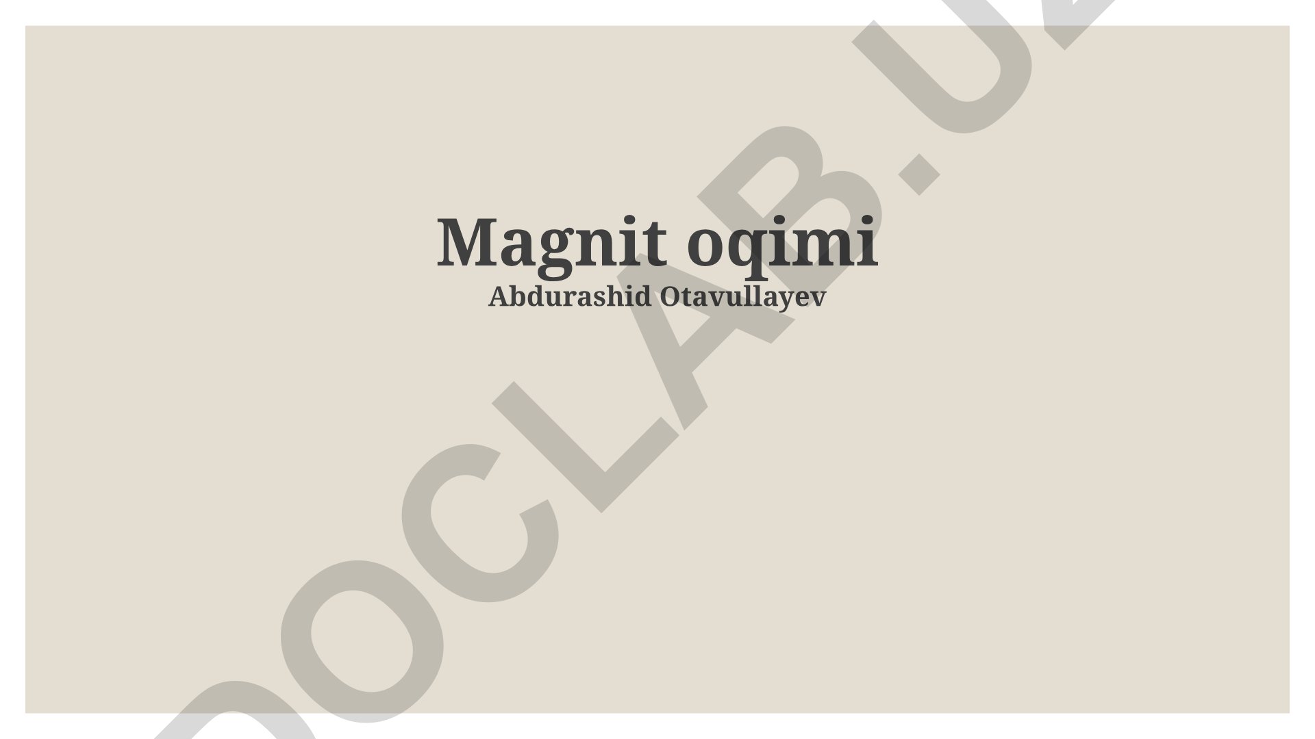 Magnit maydonining xossalari va qo'llanilishi