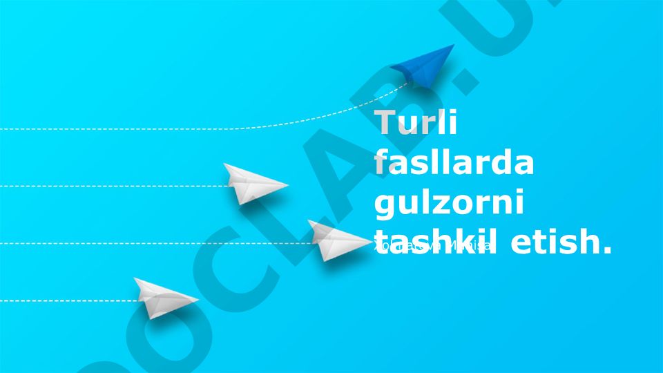 Turli fasllarda gulzorni tashkil etish