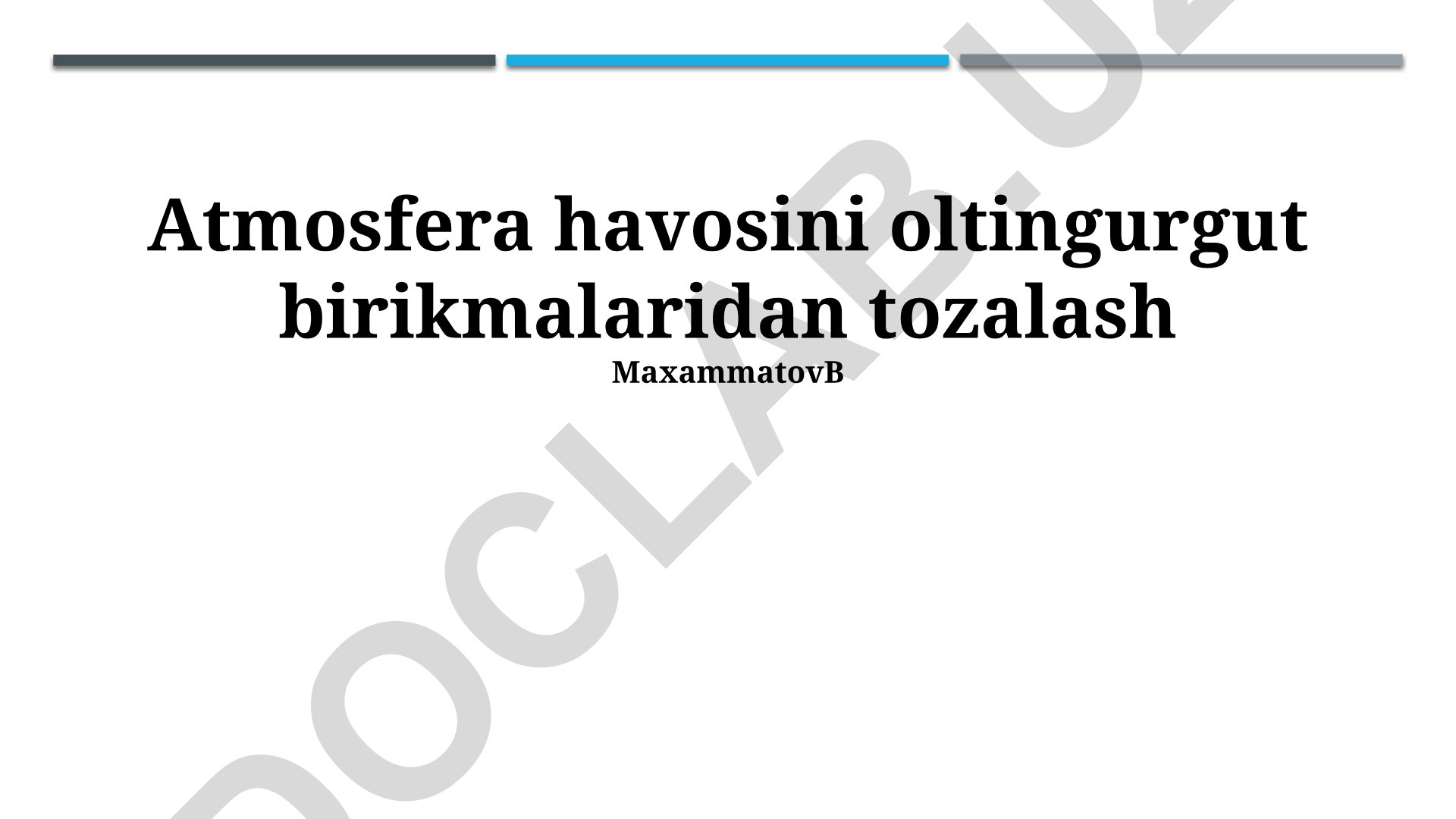 Atmosfera havosini oltingurgut birikmalaridan tozalash