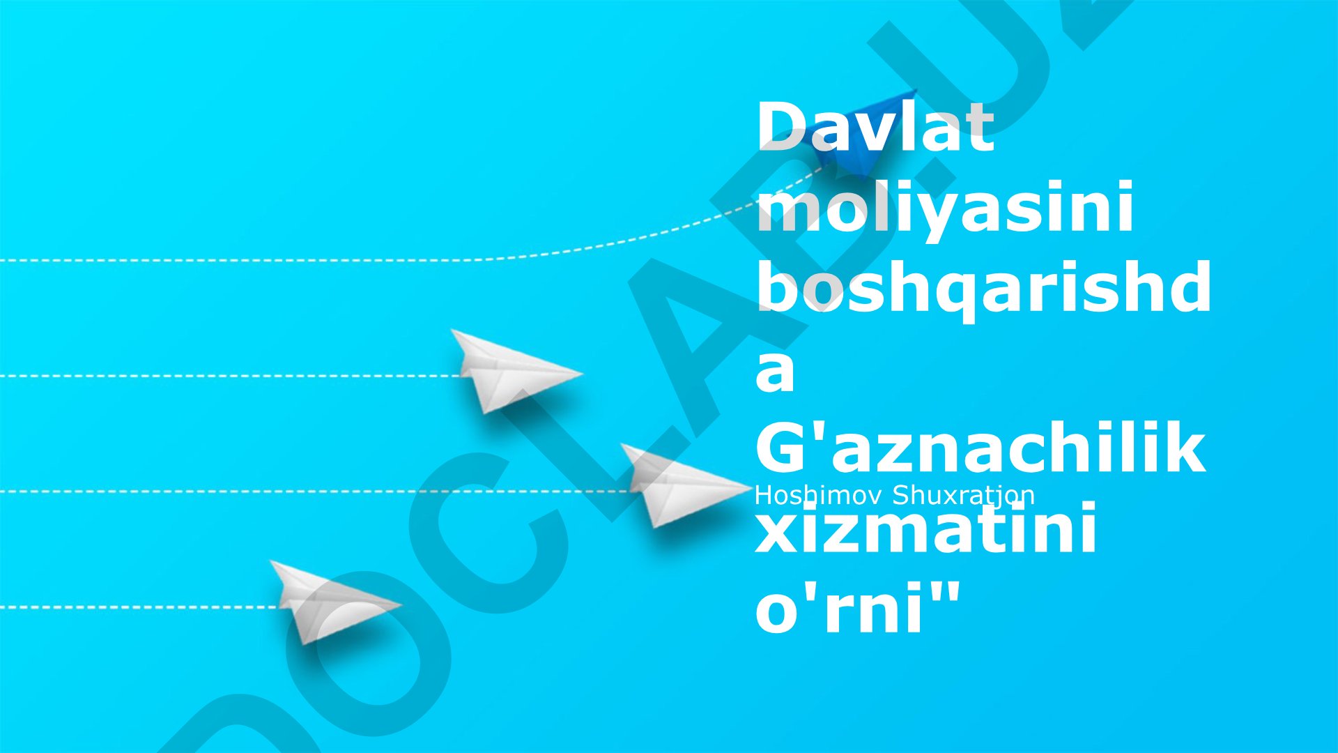 Davlat moliyasini boshqarishda G'aznachilik xizmatini o'rni