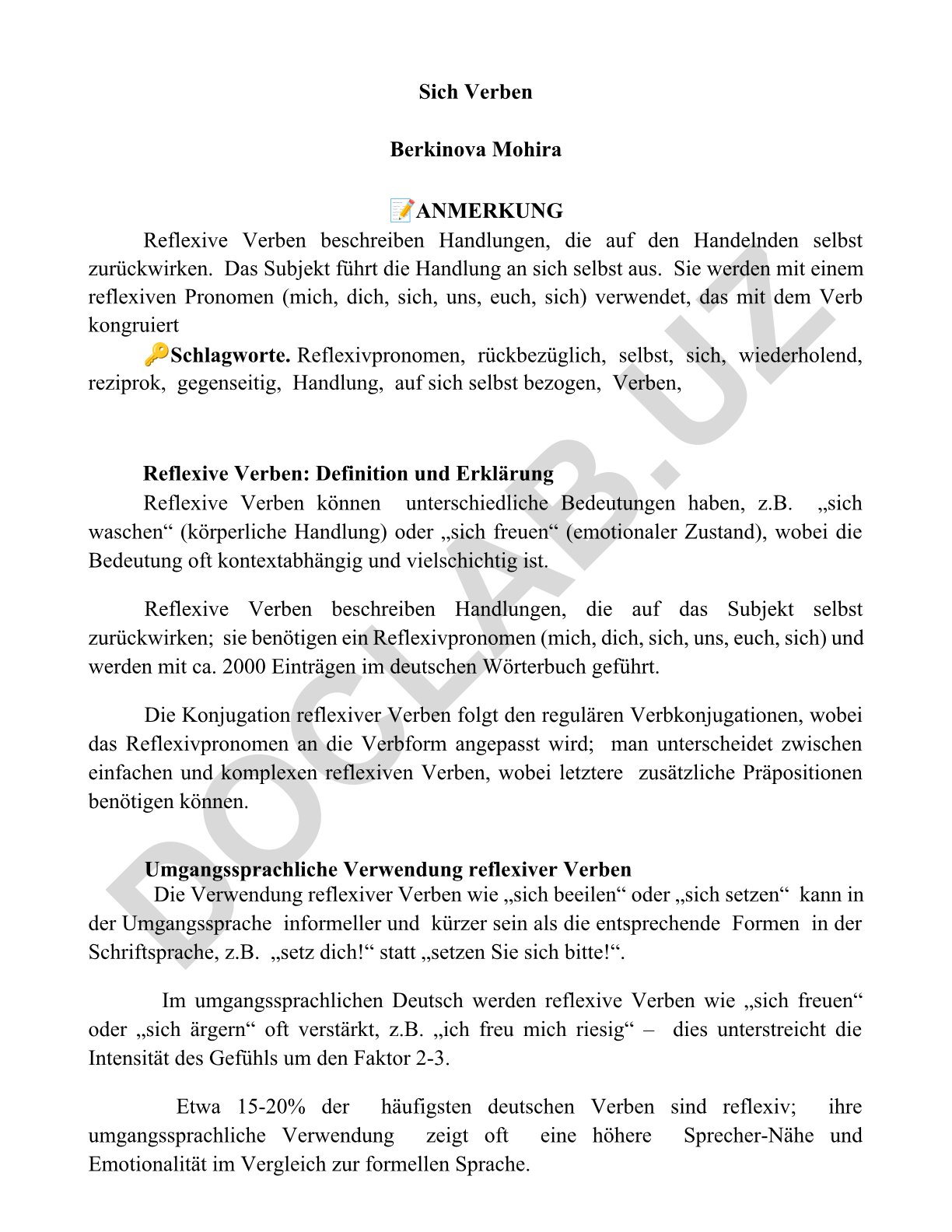 Reflexive Verben: Definition, Erklärung und Verwendung