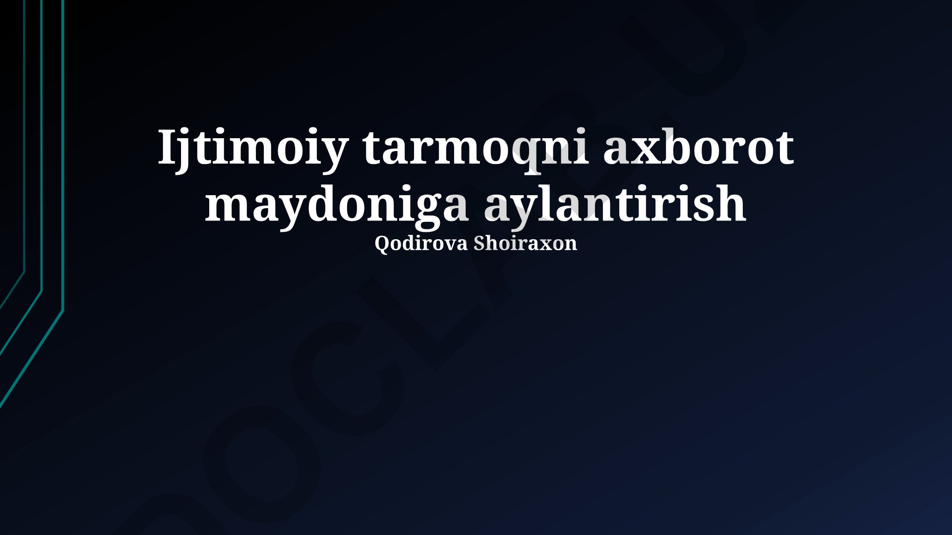 Ijtimoiy tarmoqni axborot maydoniga aylantirish
