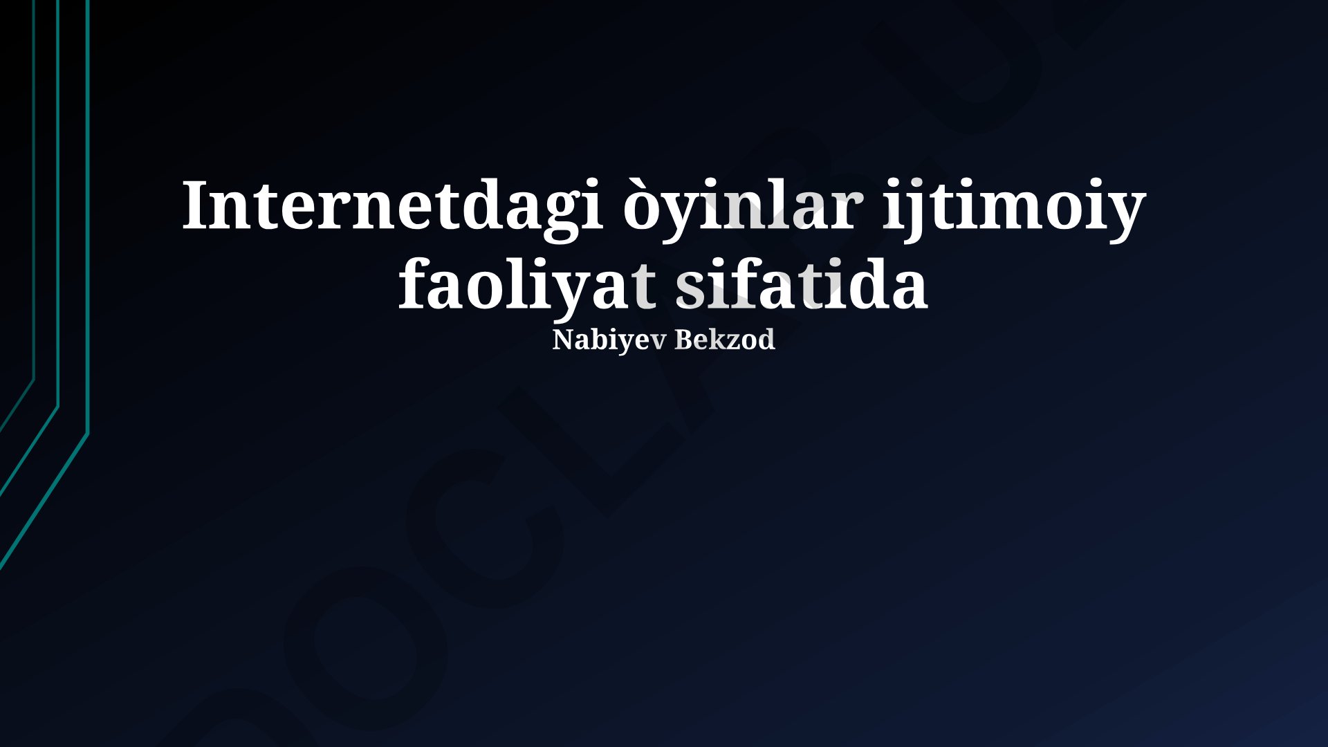 Internetdagi o'yinlar ijtimoiy faoliyat sifatida