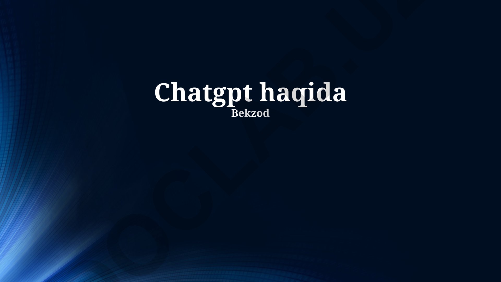 ChatGPT haqida taqdimot