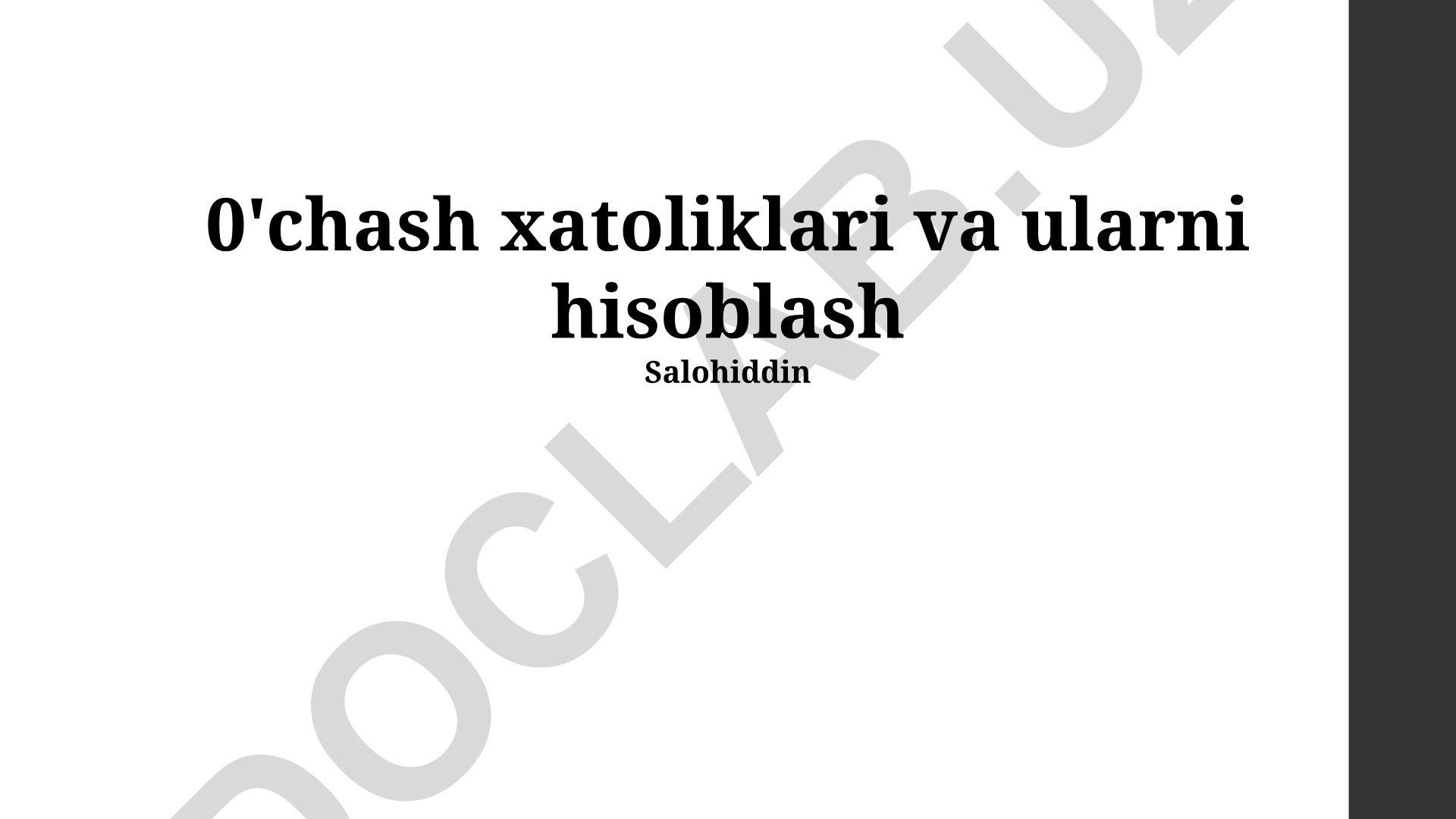 Yaxlitlash xatoliklari va ularni hisoblash