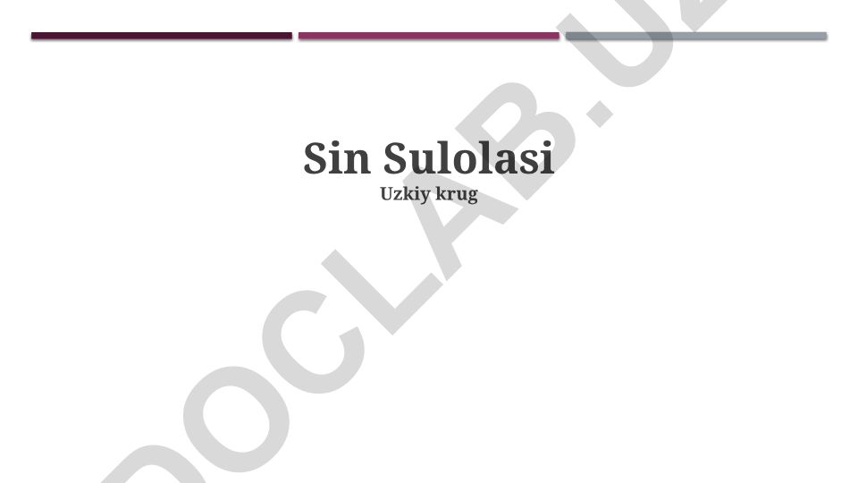 Sin sulolasining kelib chiqishi, siyosiy tuzilishi va iqtisodiyoti